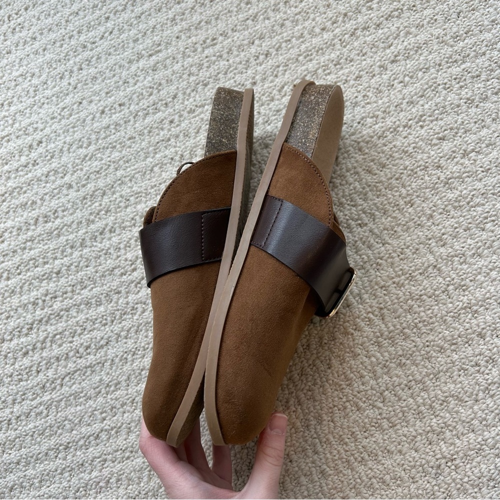 Old Navy Faux Suede Chestnut Clog Shoes Size 8 - Picture 9 of 11